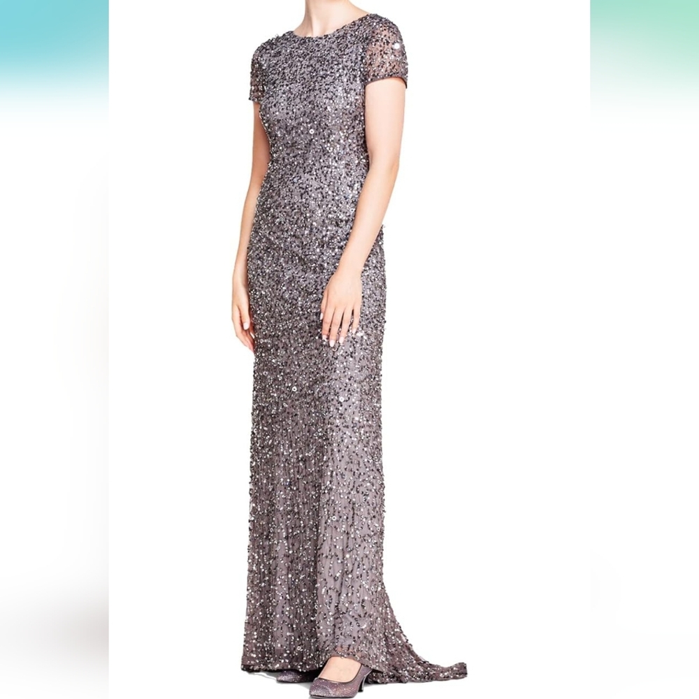 NWT Adrianna Papell sequined gown sz 10